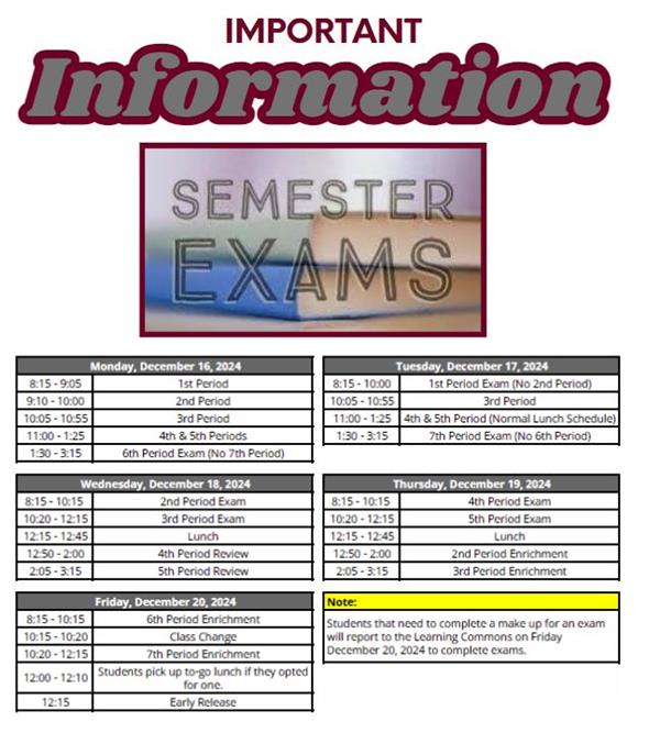 Dec 2024 Exam Schedule